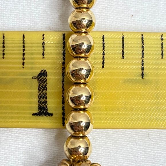 Anne Klein Station Choker Necklace Burnished Knots Over Gold Tone Ball Beads - Picture 9 of 9